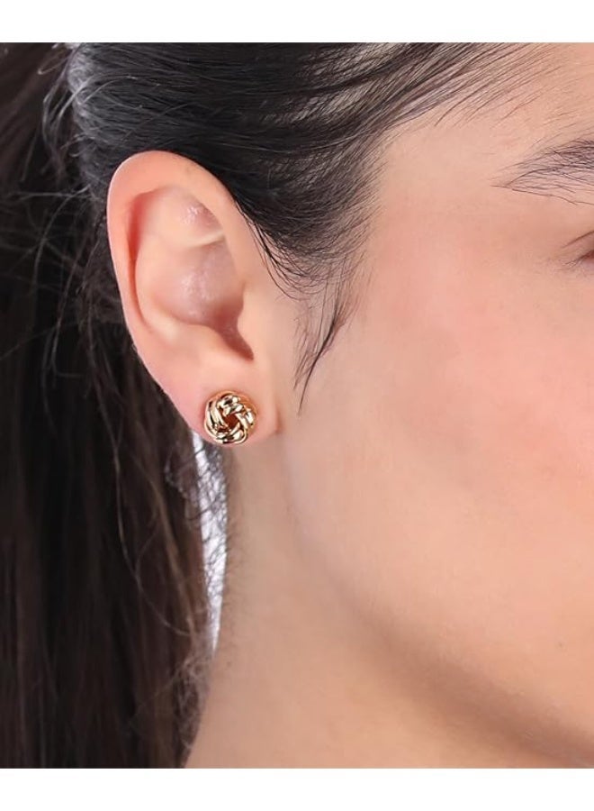 Ucanbe Minimalist Knot Stud Earrings, Small and Elegant Design, 1 Pair - Image 2